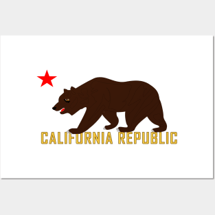 Calitornia Bear Star and Republic Posters and Art